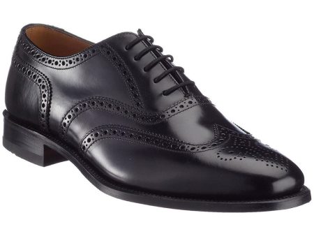 Loake 202 Black Mens Leather Lace-up Brogues Wingtip Oxford Shoes - UK 10 Hot on Sale