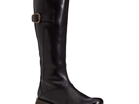 Fly London Womens Boots MOL 2 Wedge Knee High Biker Leather - UK 8 Online Hot Sale