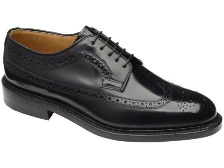 Loake Royal Black Mens Leather Full Brogue Lace-up Formal Shoes - UK 9.5 Online now