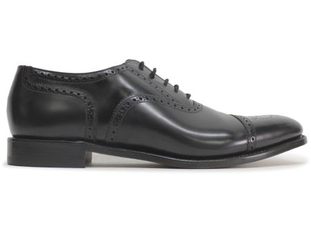 Loake 201 Black Mens Leather Semi-Brogue Formal Oxford Shoes - UK 11 Hot on Sale